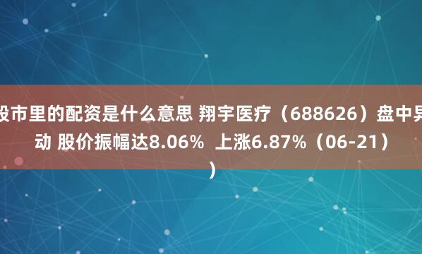 股市里的配资是什么意思 翔宇医疗（688626）盘中异动 股价振幅达8.06%  上涨6.87%（06-21）
